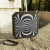 Hype Box Optical Illusion Op Art Black and White Striped Wormhole Blackwater Outdoor Bluetooth Speaker Gift Idea for Men, Women, Teens - Image 2